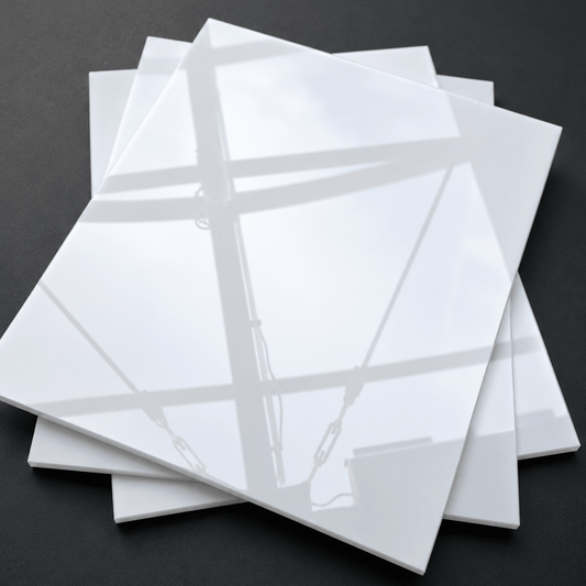 Restpartij rechthoeken 6mm wit acrylaat (50st) - Laser Cut Supply