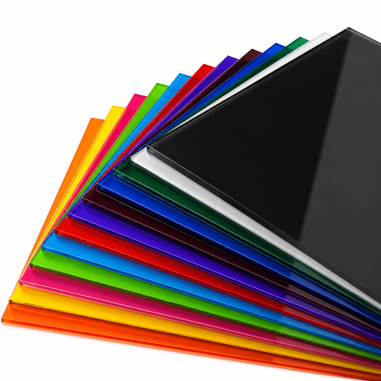 Waaier van gekleurd acrylaat in felle kleuren