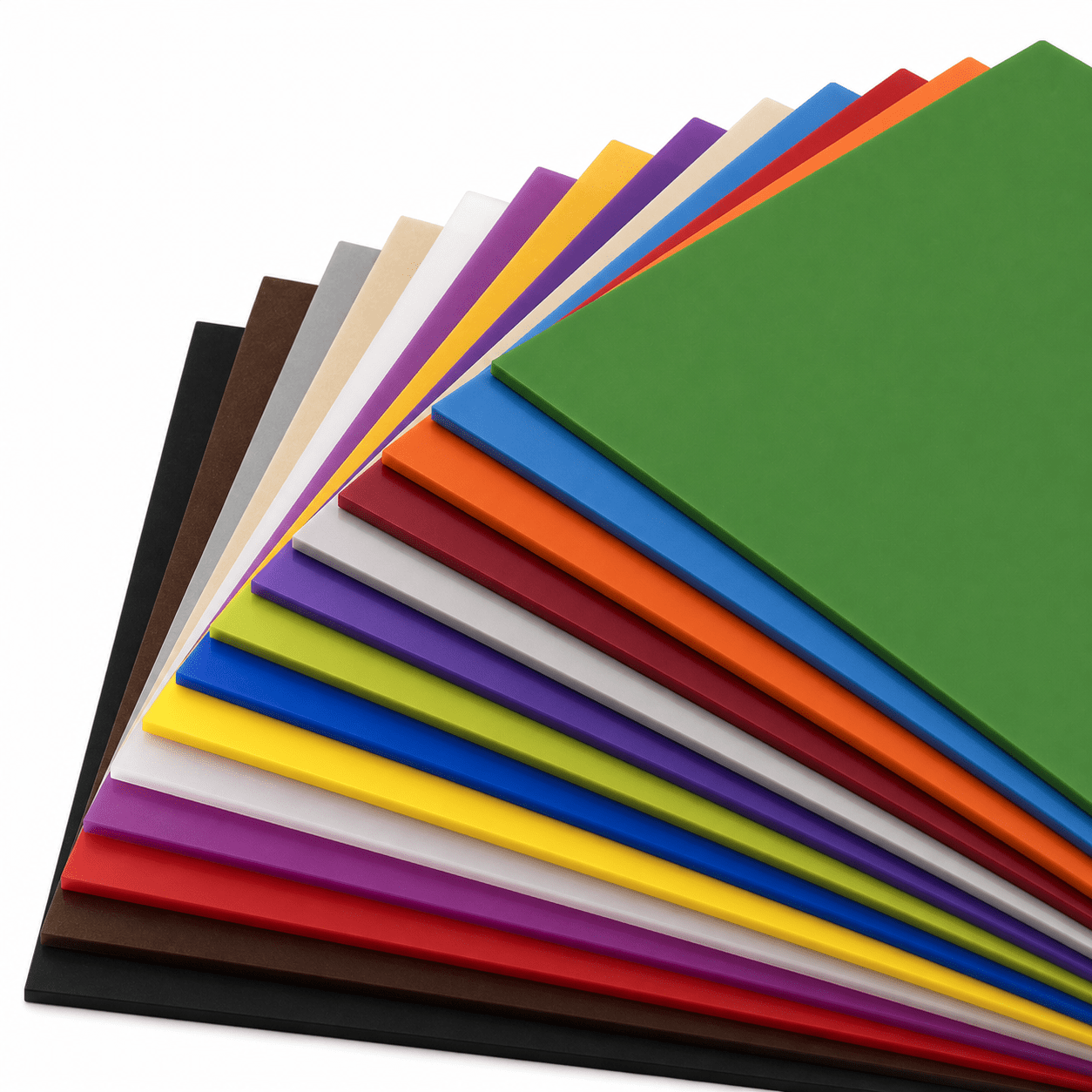Waaier van mat acrylaat in verschillende kleuren
